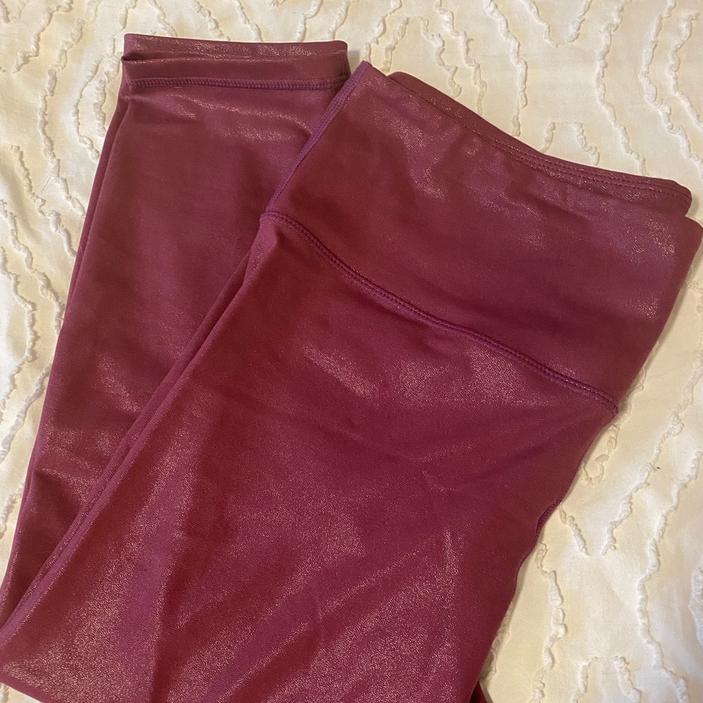 Zyia Lipgloss Metallic Light N Tight Leggings! EUC